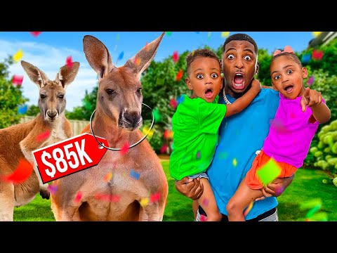 SURPRISING LONDYN & MJ WITH A PET KANGAROO…. 🦘