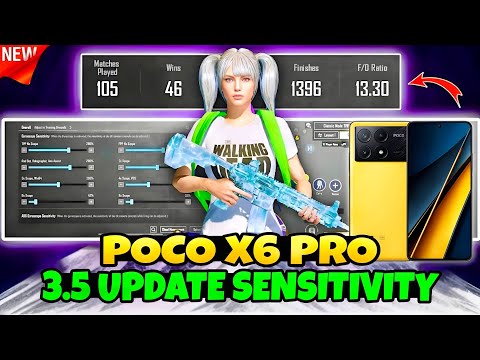 Poco x6 pro 🔥 bgmi 3.5 update zero Recoil sensitivity 🔥