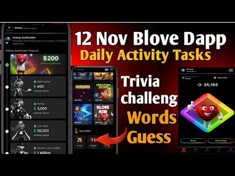 13 Nov Blove Dapp Trivia challenge & words guess combo | BLove  Daily Activity Today, crypto mining