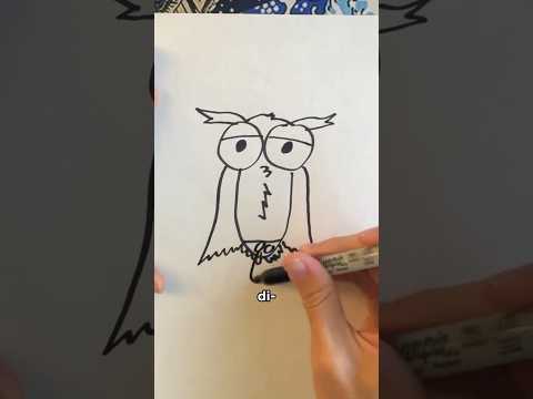 How to Draw an Owl 🦉#shorts #drawingtutorial #comedy #drawing #owl #funny