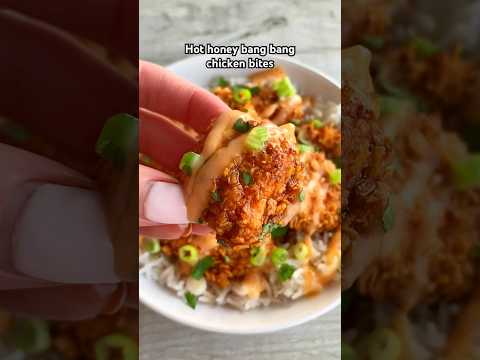 Hot honey bang bang chicken bites #easyrecipe