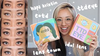 HUGE Colored Contacts Try-On Haul for Dark Eyes | ttdeye, eotd, hapa kristin, lens town, idol lens