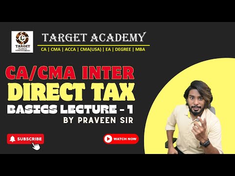 1 CA CMA INTER DIRECT TAX BASICS LEC-1 #ca #cma #cainter #cmainteridt #directtax #education #inter