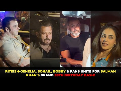 Riteish Genelia, Sohail, Bobby & Fans Unite for Salman Khan’s Grand 59th Birthday Bash!