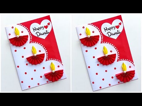 Handmade Diwali card 2023 / How to make Diwali greeting card / DIY Diwali card ideas easy