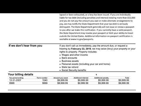 How to Understand your CP90 Notice (Intent to seize assets and notice of your right to a hearing)