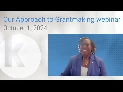 Our Approach to Grantmaking webinar, Oct. 1