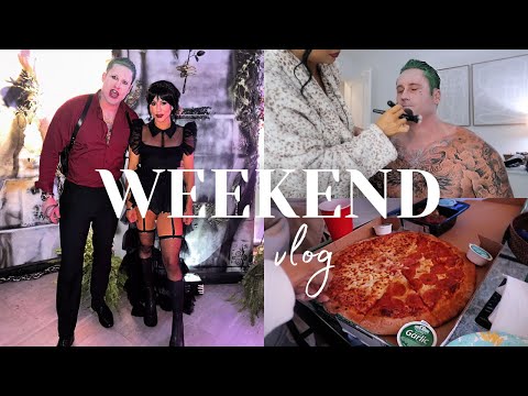 WEEKEND VLOG: Working, Halloween party,  Doing Ryan's Joker makeup, Sephora Haul, & Lazy Sunday