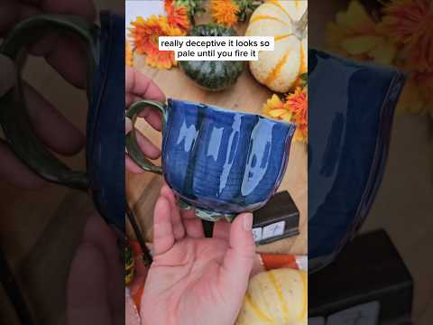 Blue flower mug #NowWhatPotteryWorks #FlowerMug #Art #GlazeVideo #Glaze #Pottery #PotteryProcess