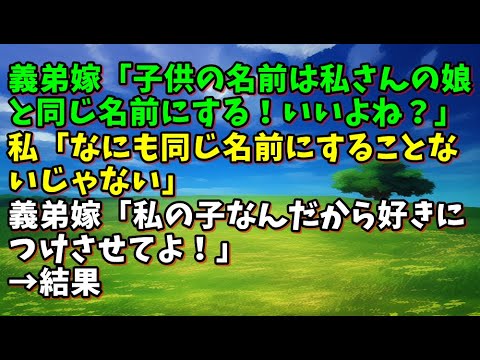 【スカッとひろゆき】【非常識】義弟嫁「子供の名前は私さんの娘と同じ名前にする！いいよね？」私「なにも同じ名前にすることないじゃない」義弟嫁「私の子なんだから好きにつけさせてよ！」→結果