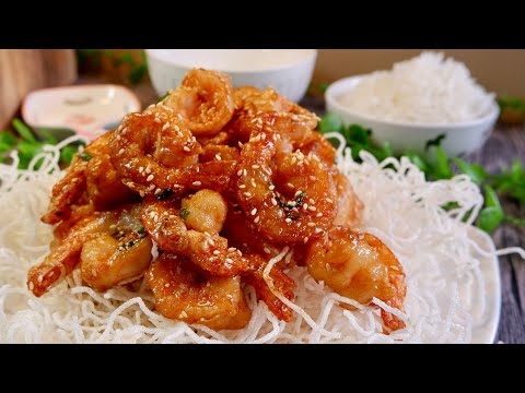 8 Ingredient Honey Shrimp in Sticky Asian Sauce 香脆蜜汁虾 Chinese Crunchy Sweet Soy Prawn Recipe