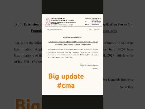 📣 CMA official Announcement 📣 Foundation Students | June Exam 2024 #cmaexamsjune24 #cmaupdate