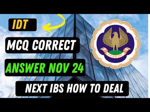 |CA Final IDT Paper Correct MCQ Solution ICAI Nov 24 Exam & How To Deal With IBS Paper|