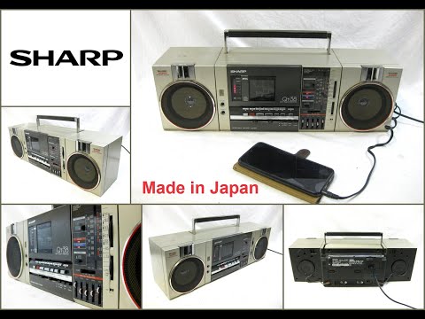 Sharp QT-38 Gold Radio Cassette Recorder Boombox with AUX (Made in Japan)