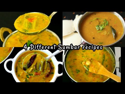 EASY & TASTY DIFFERENT VARIETIES OF SAMBAR 😋 👌 || Healthy traditional south indian curry recipes