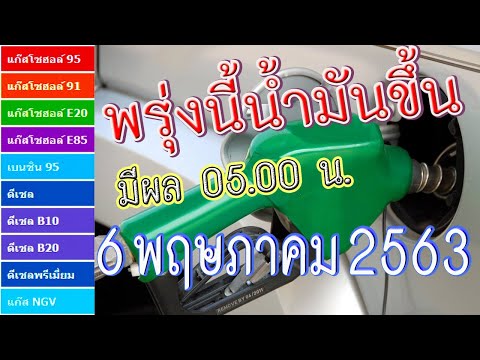 แจ้งปรับราคาน้ำมัน มีผลพรุ่งนี้ 05.00 น. (6 พฤษภาคม 2563)