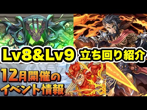 【Lv8 & Lv9】 12月クエストダンジョン Lv8 & Lv9 立ち回り紹介！！【パズル&ドラゴンズ/#パズドラ】