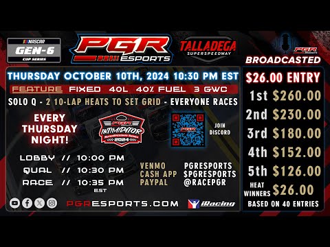 PGR eSports Intimidator Superspeedway Series | Talladega Superspeedway | 10/10/24 | PGR eSports