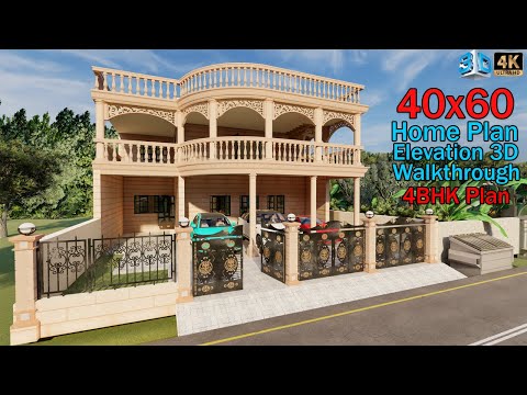 🏡 40x60 Jodhpur Stone Home Design |  GHAR KA NAKSHA | #ShivajiHomeDesign