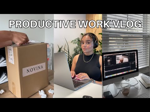 PRODUCTIVE WORK VLOG // BUSY work from home day, time blocking + first day trying WeWork