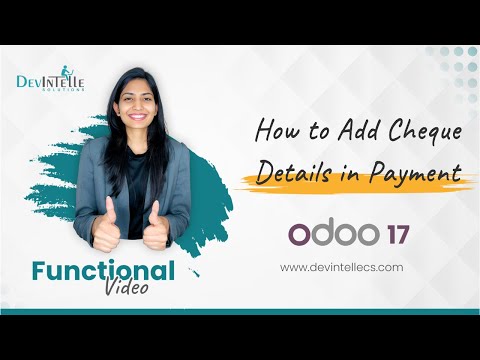 How to Add Cheque Details in Payment in Odoo | Add Cheque Information