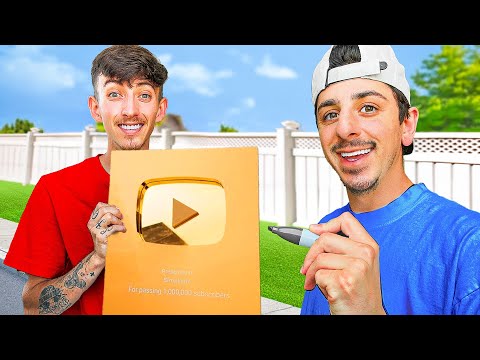 I Asked 100 YouTubers To Sign My Gold Play Button!