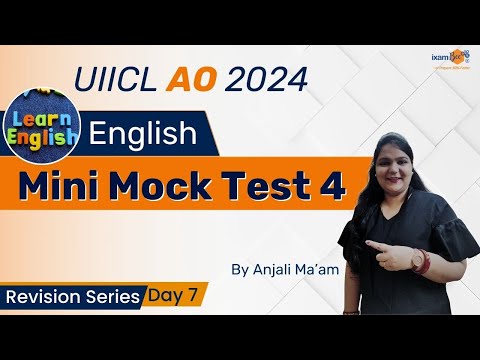 UIIC AO 2024 | English Mini Mock Test 4 | Boost Your Score with Anjali Ma’am