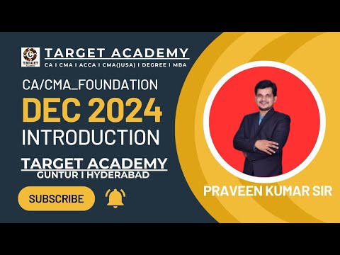 1.CA_CMA_FOUNDATION_DEC_2024_INTRODUCTION_BY_PRAVEEN_KUMAR_SIR #cmafoundation #cmapreparation #ca