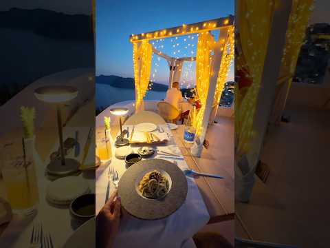 Dinner at the most romantic hotel in Santorini 🤍 #hotel #romantic #dinner