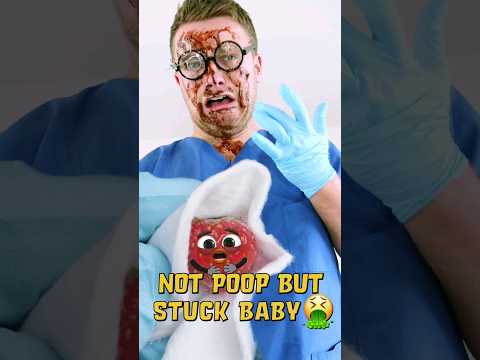 Strawberry Baby covered in Poop🤮 - Fruitsurgery is Huge Mess🤣 #shorts #foodsurgery #baby