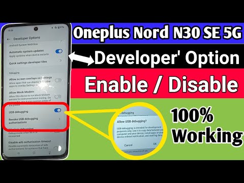 Oneplus nord n30 se 5g Developer option enable