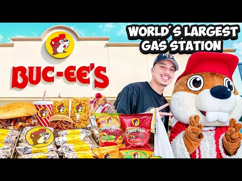 WE TRIED EVERY FOOD AT THE WORLDS LARGEST GAS STATION!!!