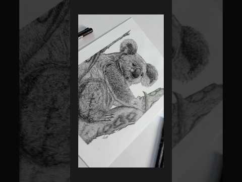 My Healing Journey Through Stippling Art | Koala Reveal 💜✍🏼🐨#art #stipplingart