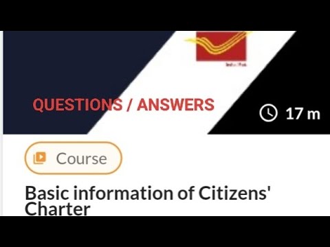 igot Dak karmyogi Basic Information on Citizen Charter Answers Certificate #dop#gds