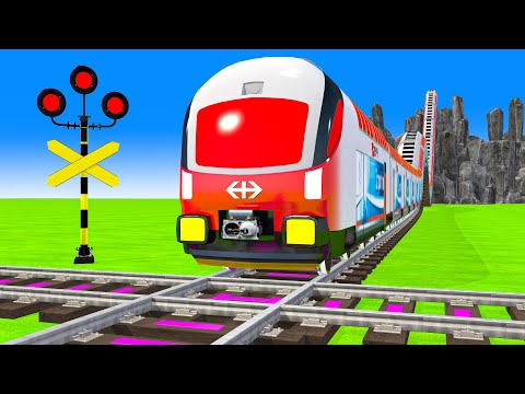 【踏切アニメ】あぶない電車 5 TRAIN 🚦 Fumikiri 3D Railroad Crossing Animation #2024