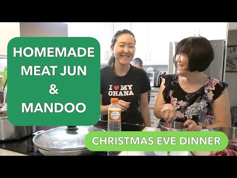 Homemade Meat Jun, Mandoo, and Mandoo Soup//Christmas Eve Dinner, Local Korean Food