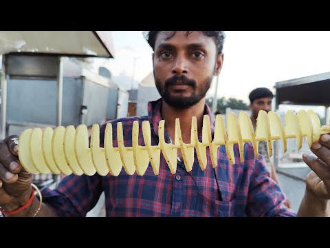 Crispy Spring Potato Twister Making | Tornado Potato | Twister Potato Recipe | Potato Tornado Recipe