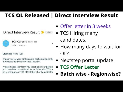 🔴TCS Direct Interview Result in mail Nextstep | TCS Off campus hiring | Results Declared | TCS