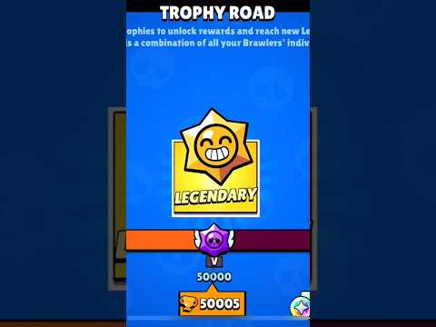 50000 Trophies Only Power 1 😈 #brawlstars