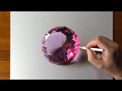 How to draw a Pink Diamond - Time Lapse (Long Version)