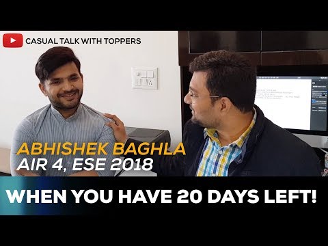 Simplest Strategy When You have 20 Days Left for UPSC ESE | Heart2Heart Talk | Abhishek Baghla