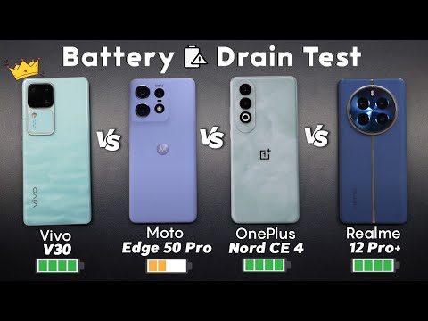 Moto Edge 50 Pro vs OnePlus Nord CE 4 vs Vivo V30 vs Realme 12 Pro Plus Battery Drain Test!