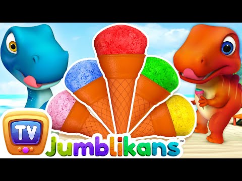 The Ice Cream Colors Song with Jumblikans Dinosaurs -  ChuChuTV Toddler Learning Videos