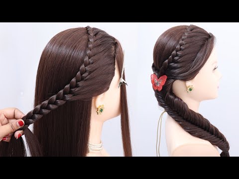 pretty long hair ponytail hairstyle for ladies & girls | women style ponytail hairstyle for wedding