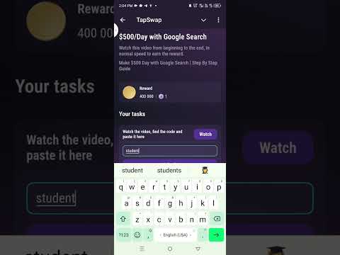 TapSwap video code  $500/Day with Google Search #tapswapcode #digitalcurrency #tapswapairdrop