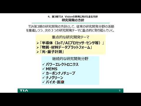 第12回TIAシンポジウム講演（「TIA第3期ビジョン（TIA Vision 2020-2024）について」）