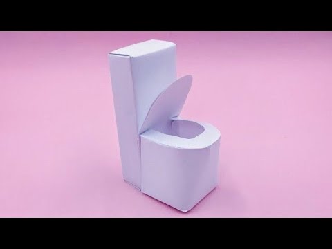 Easy paper Toilet for dollhouse bathroom | Paper Dollhouse Furniture