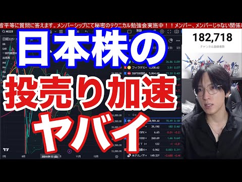 10/19、日本株また騙し上げか⁉︎日経先物200円高。ドル円149円も投売り加速で円安関連、半導体株下落。米国株ハイテク中心に最高値更新。仮想通貨BTC、金先物急騰。