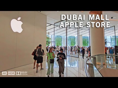 Apple Store review at Dubai Mall 2023 | Walking Tour 4K 🇦🇪 | Cities Explorify | iPhone 15 Pro Max