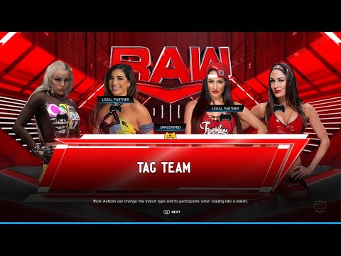 WWE 2K24 - AWA Monday night dawn: Requel and Liv vs The Bella twins